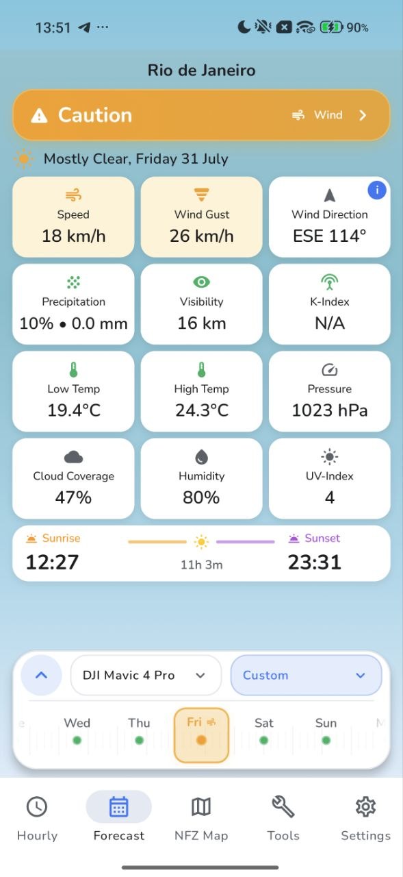 Weather4Fly Android app screen 4