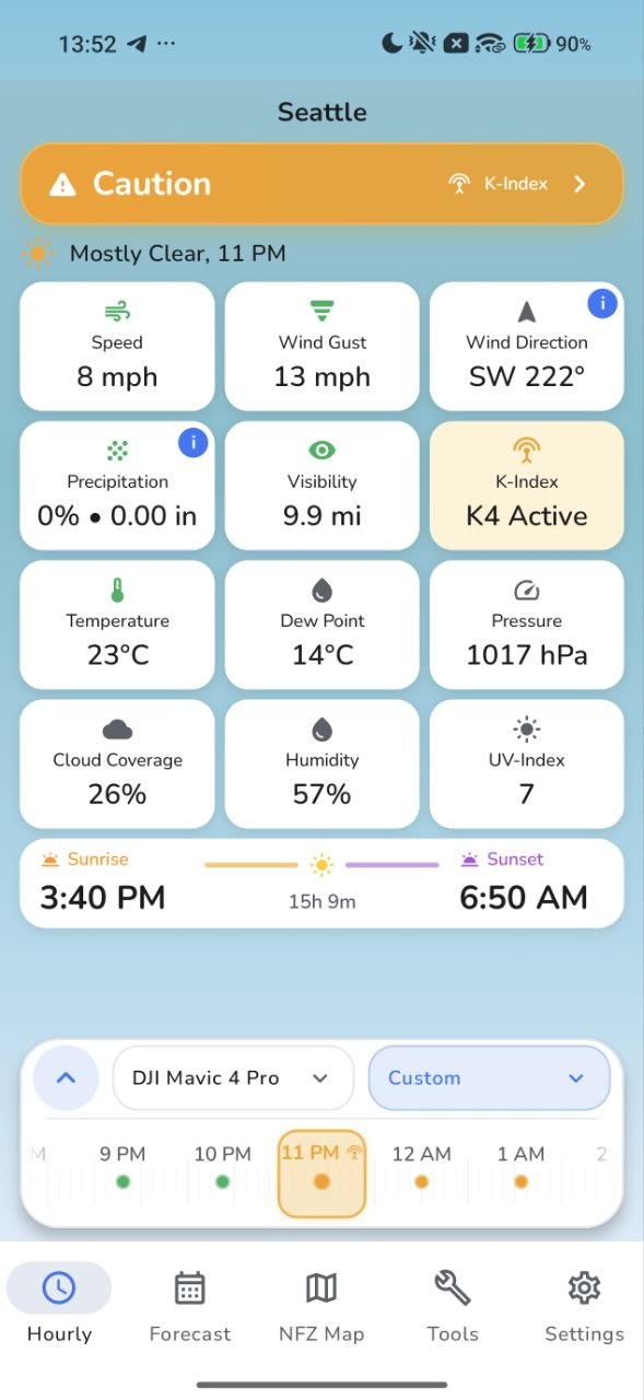 Weather4Fly Android app screen 7