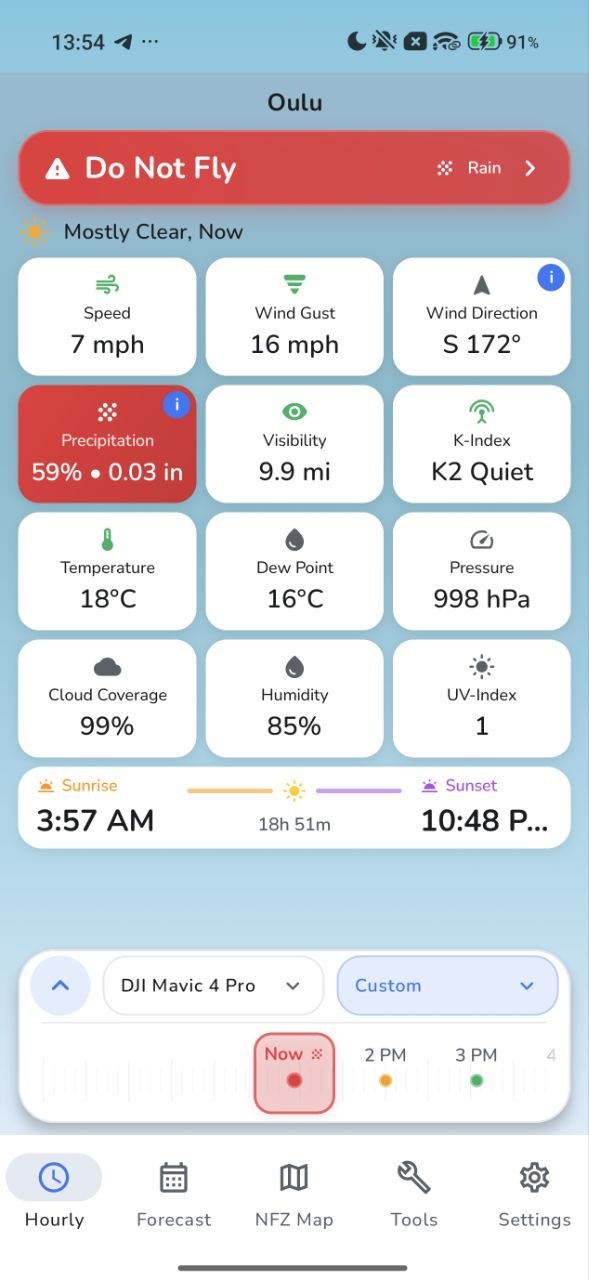 Weather4Fly Android app screen 8